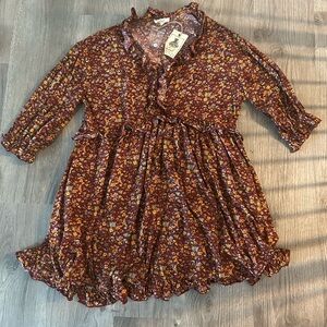 NWT easel Burgundy Floral Ruffle Dress